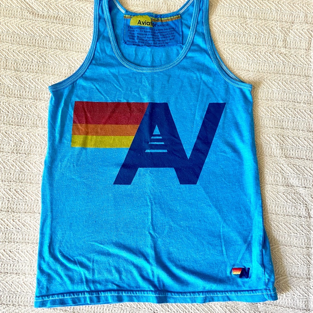 Aviator Nation Blue Tank Size 8